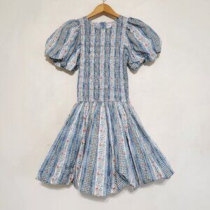 Damson Madder Bubble Mini Dress Womens UK 6 Wallpaper Floral READ